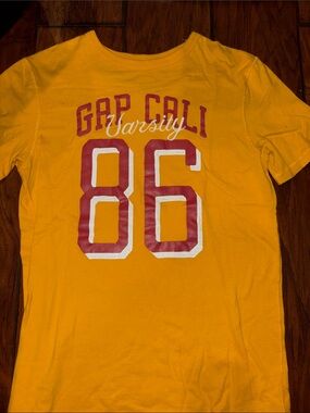 GAP Yellow Tee with Red & White Varsity 86 Graphic